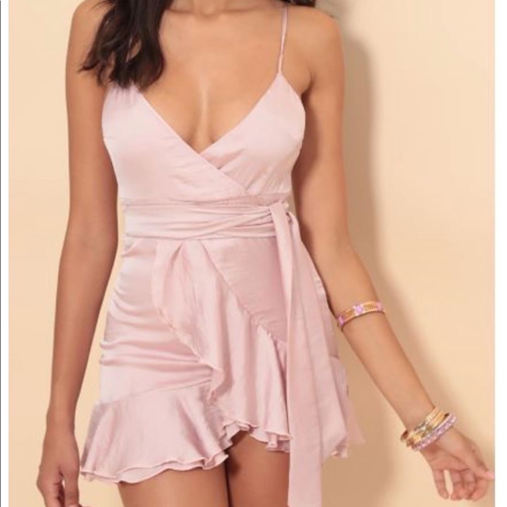 SOLD Lucy in the sky Becca Satin Ruffle Dress